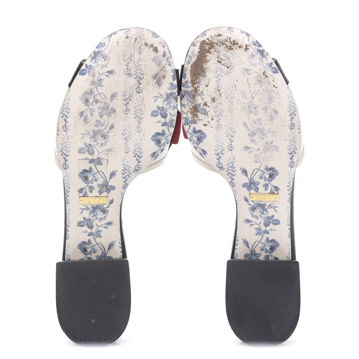 Gucci Malaga Kid Sackville Web Bow Slide Sandals 36 White 5 of 10