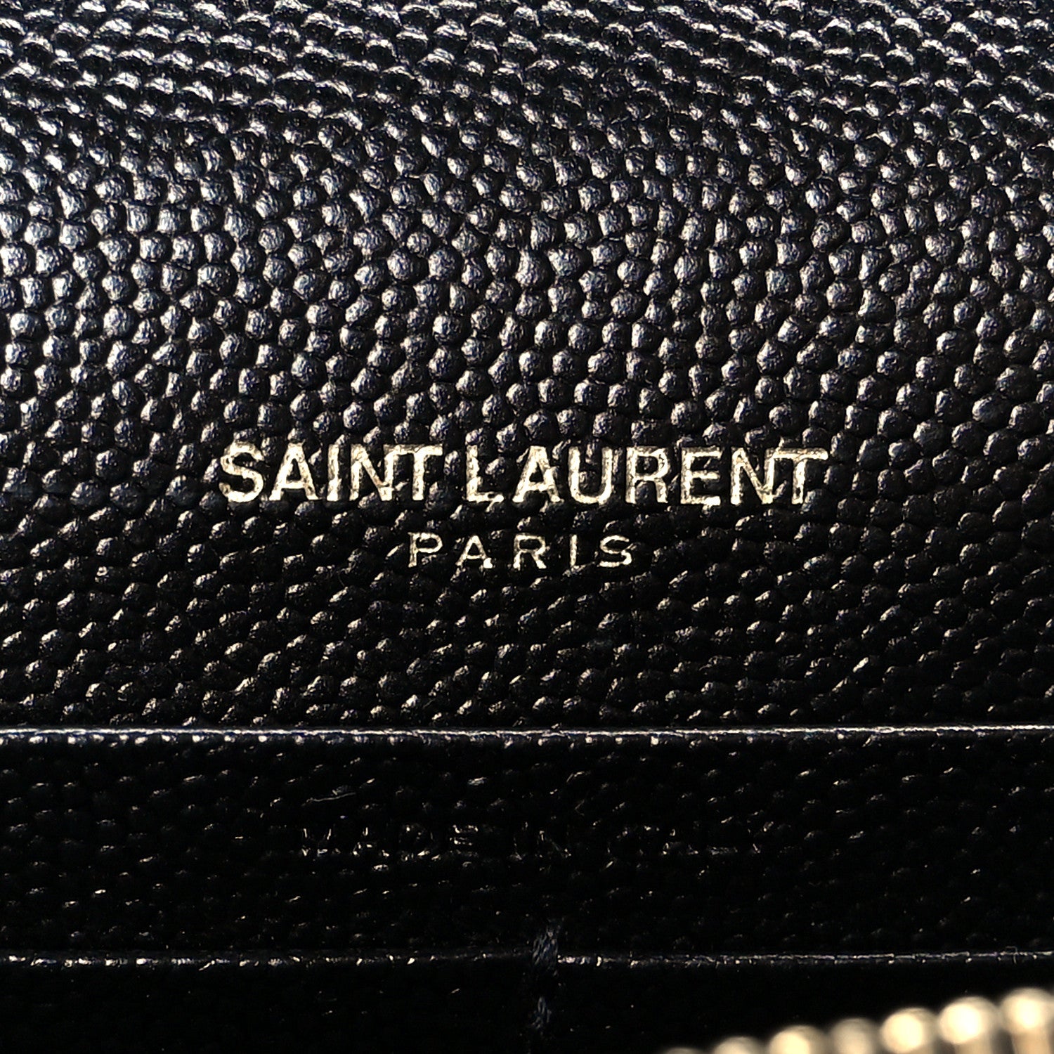 Saint Laurent Grain De Poudre Matelasse Chevron Monogram Envelope Chain Wallet Black 12 of 20