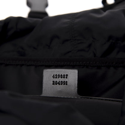 Gucci Techno Canvas Web L'Aveugle Par Amour Embroidered Double Buckle Backpack Black 8 of 9