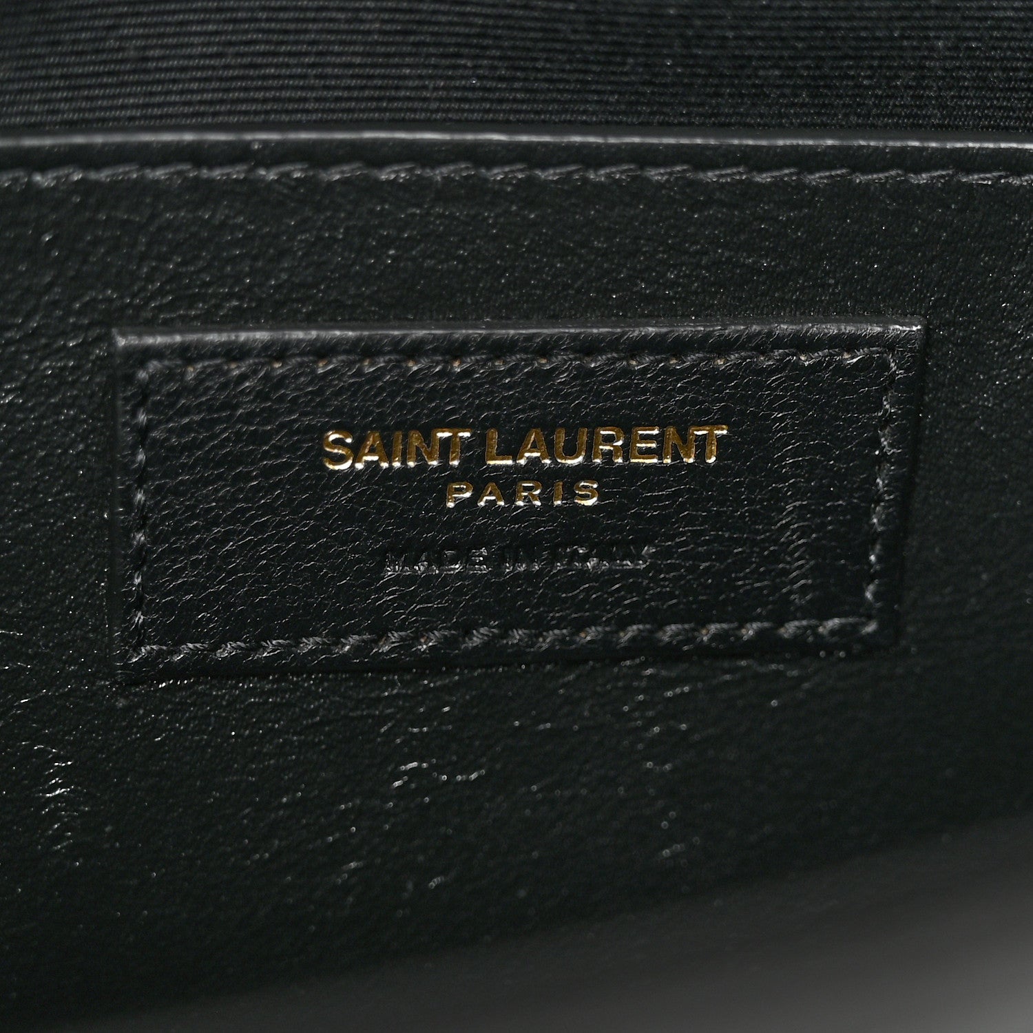 Saint Laurent Shiny Calfskin Crocodile Embossed Manhattan Baguette Black 6 of 12