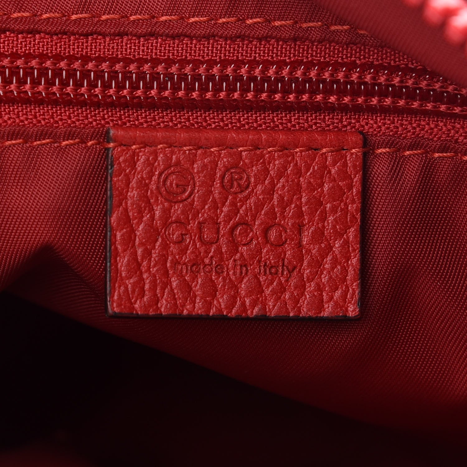 Gucci Nylon Monogram Dollar Calfskin Flat Messenger Bag Vibrant Red 6 of 11