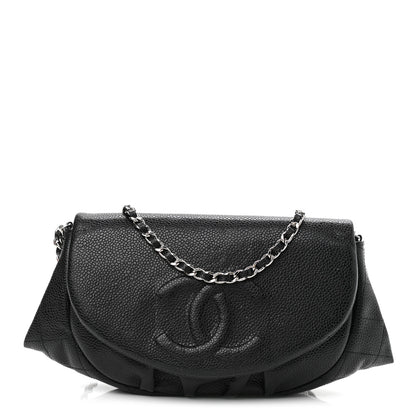 Chanel Caviar Half Moon Wallet On Chain WOC Black 1 of 11