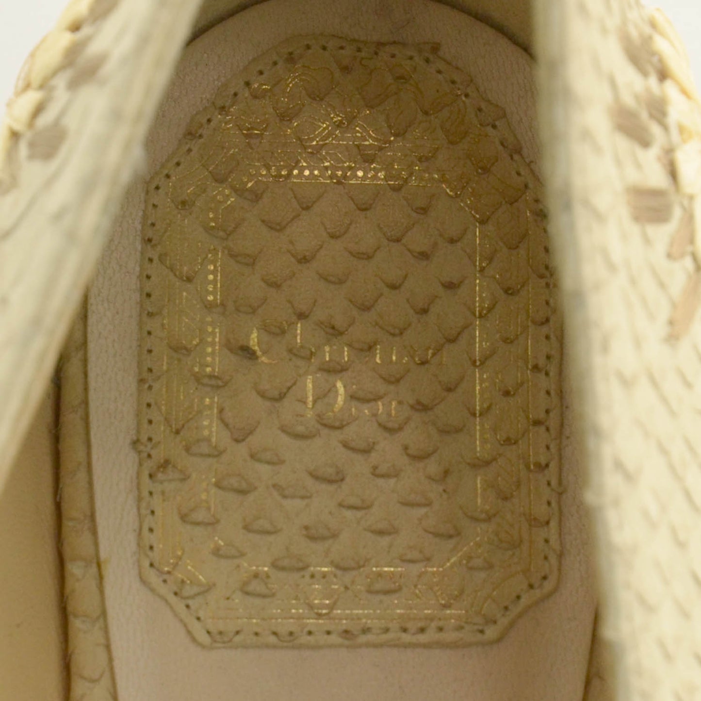 Snakeskin Raffia Embellished Flats 37