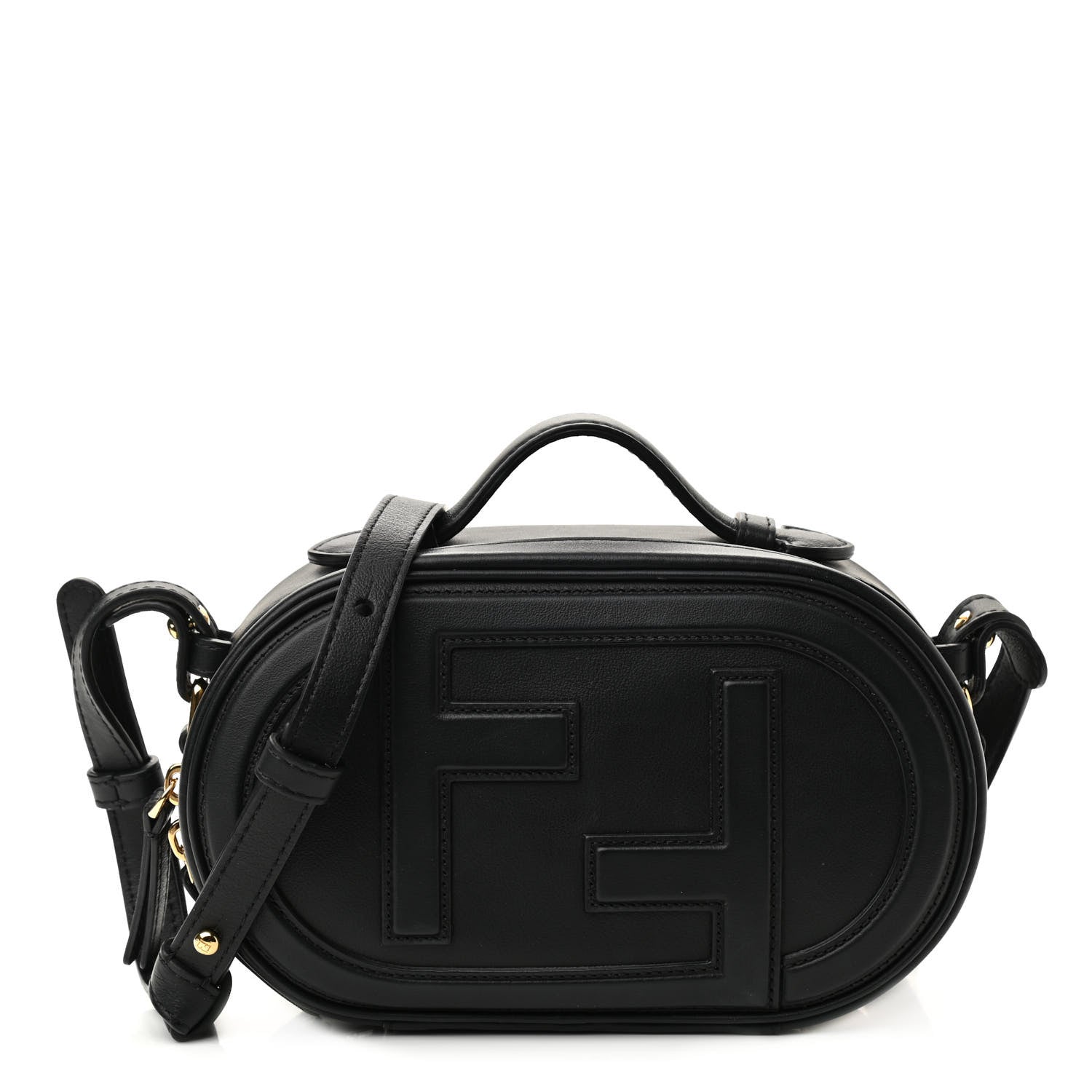 Fendi Vitello Grace Matte Mini O'Lock Camera Case Black 1 of 11