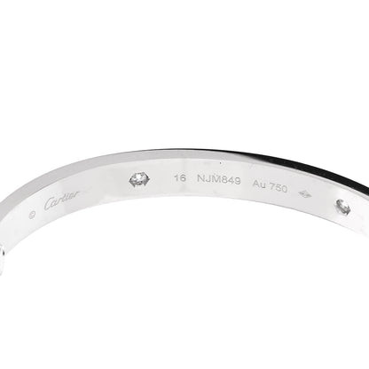 Cartier 18K White Gold 4 Diamond LOVE Bracelet 16 4 of 6