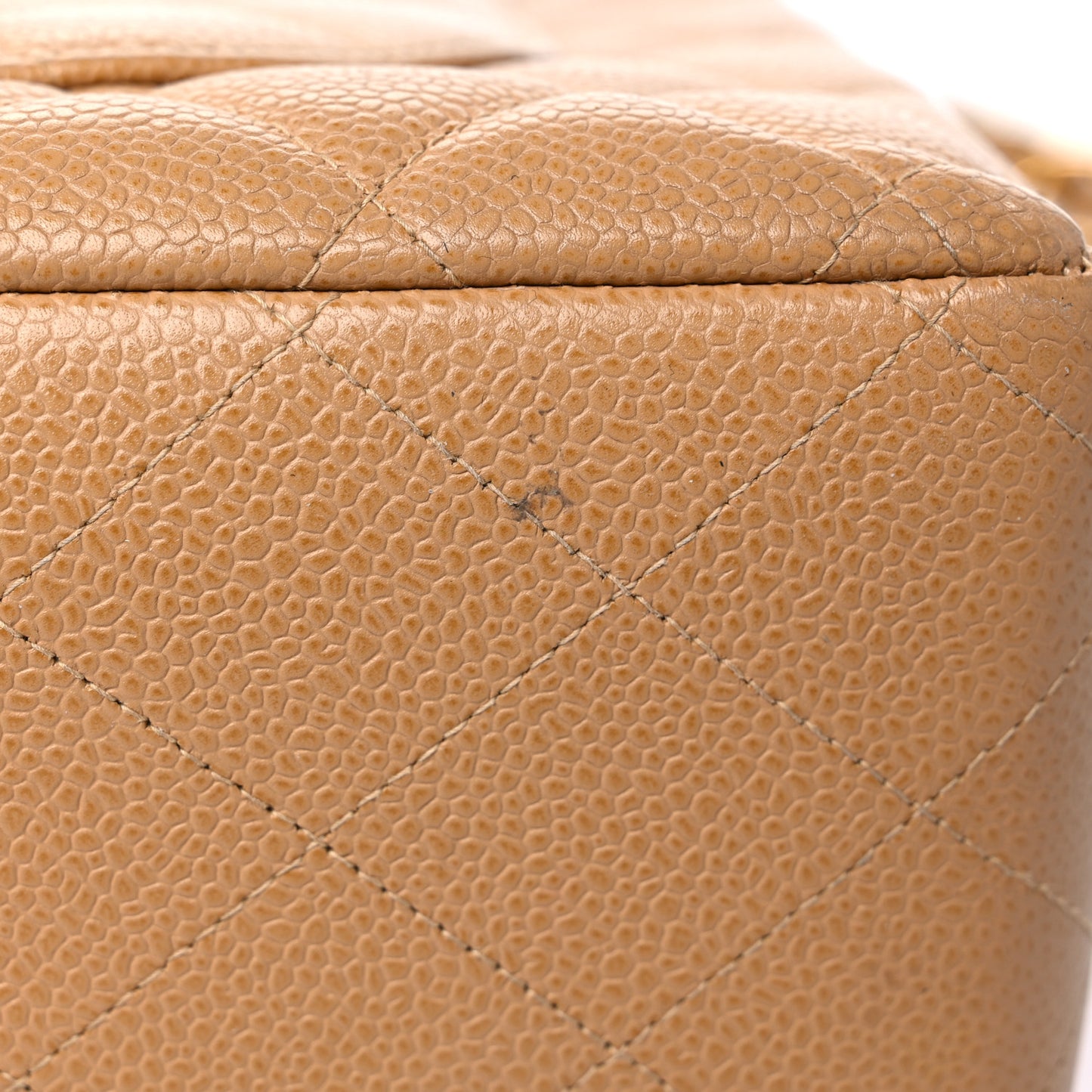 Caviar Quilted Jumbo Single Flap Beige