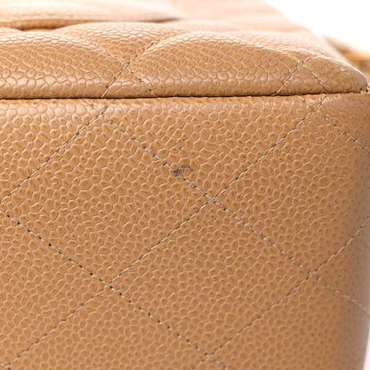 Chanel Caviar Quilted Jumbo Single Flap Beige 16 of 22