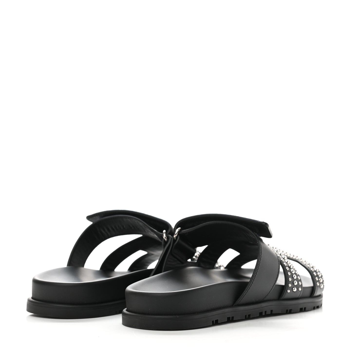 Mini Stud Calfskin Womens Chypre Sandals 37.5 Black