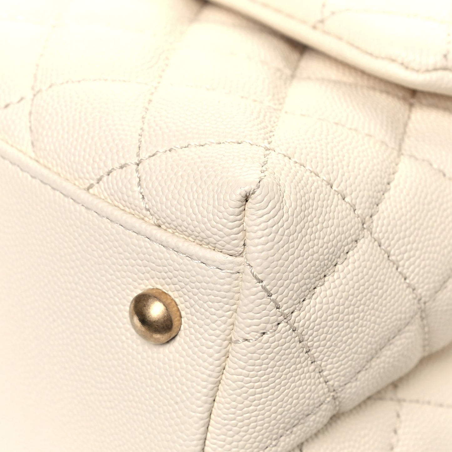 Caviar Lizard Quilted Small Coco Handle Flap Ivory