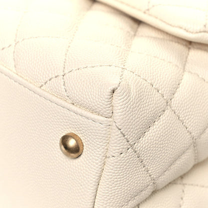 Chanel Caviar Lizard Quilted Small Coco Handle Flap Ivory 10 of 11