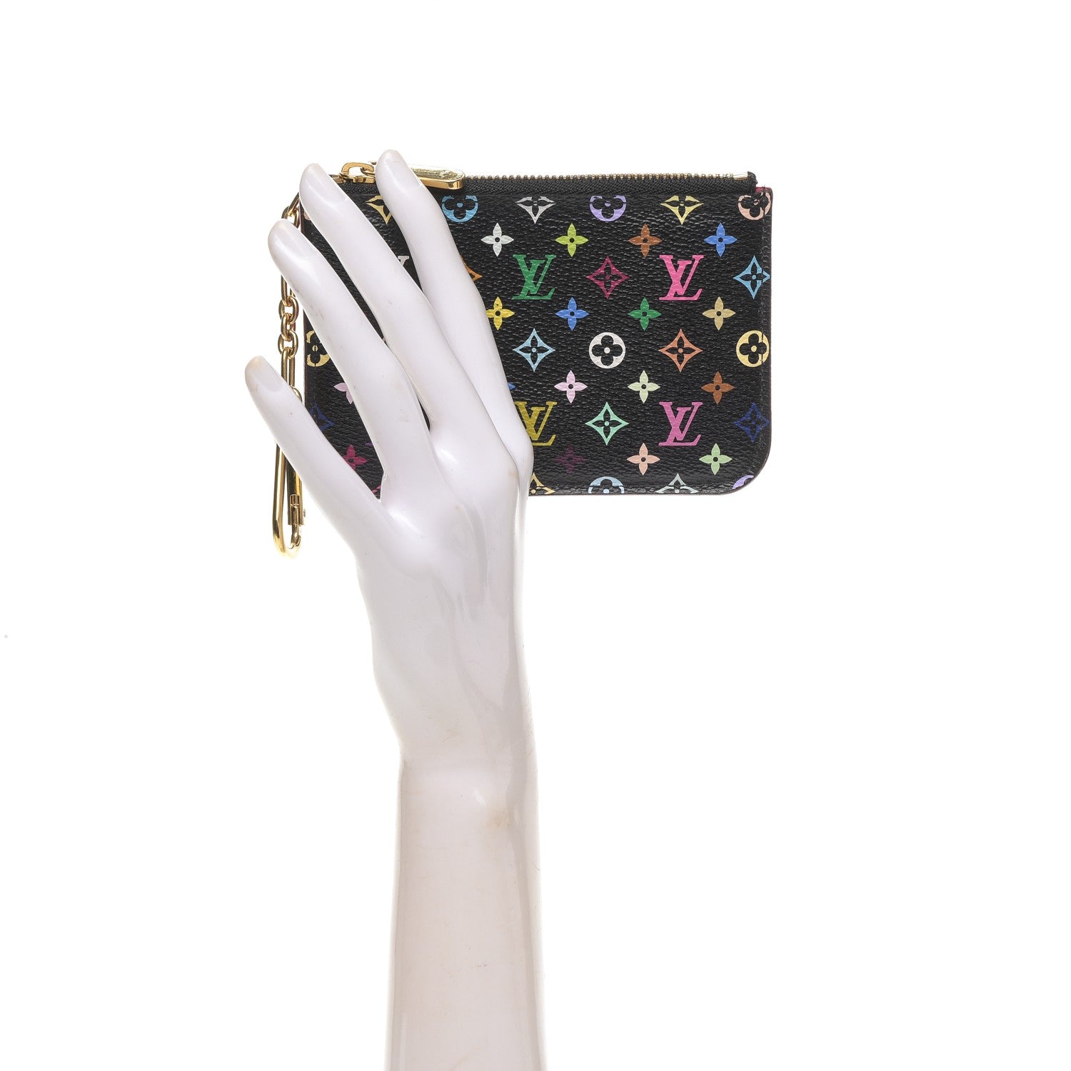 Louis Vuitton Monogram Multicolor Key Pouch Black Grenade 2 of 6