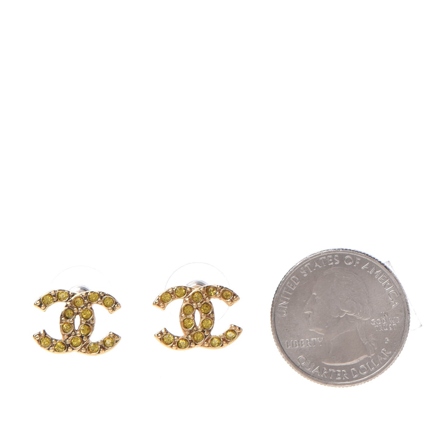 Crystal CC Earrings Gold Yellow