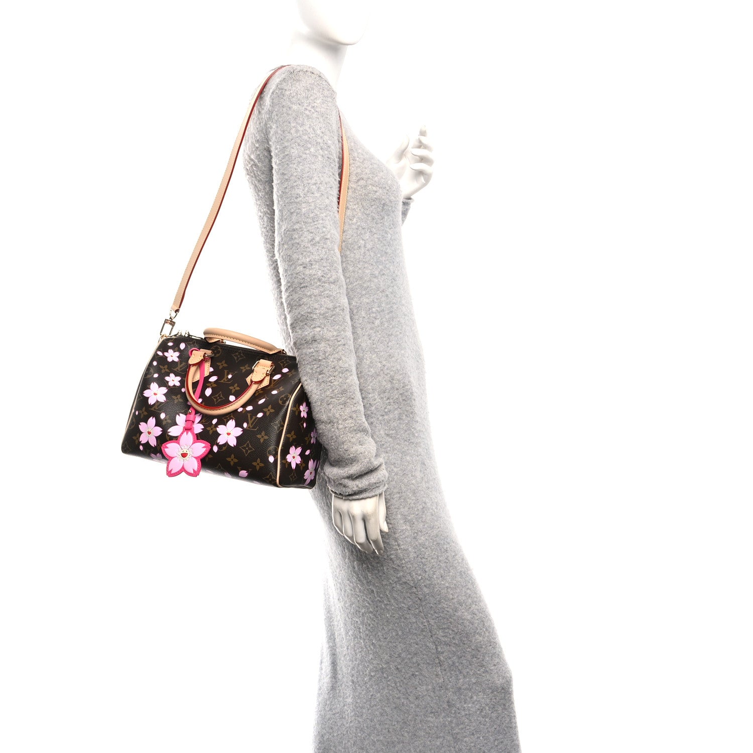 Louis Vuitton LV X TM Monogram Cherry Blossom Speedy Bandouliere 25 Sakura Brown 2 of 9