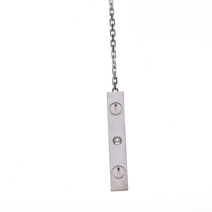 Cartier 18K White Gold Diamond Lariat Slide Pendant Necklace 5 of 9