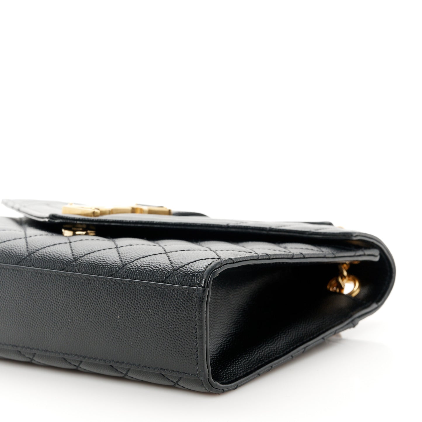 Grain De Poudre Textured Mixed Matelasse Triquilt Medium Monogram Satchel Black