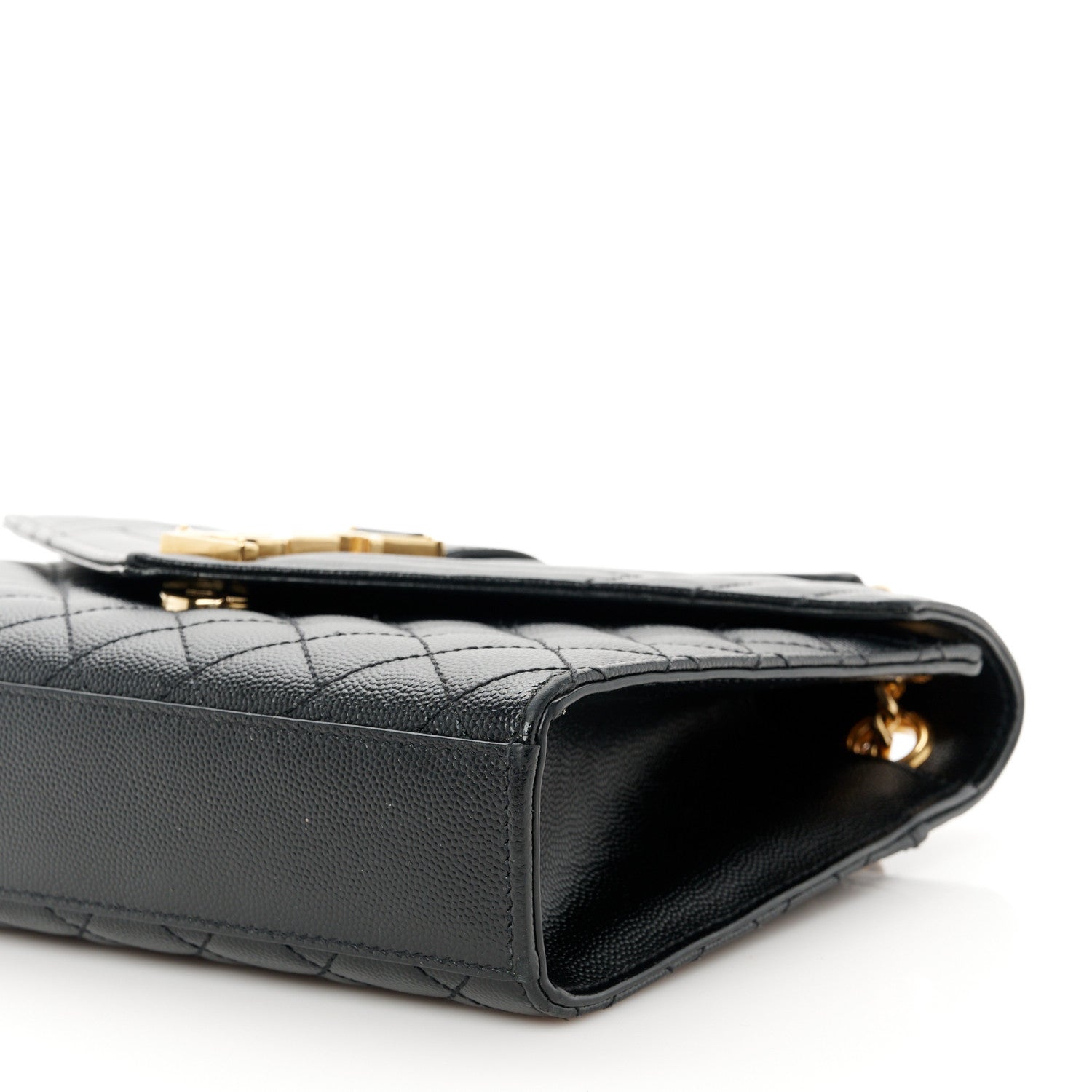 Saint Laurent Grain De Poudre Textured Mixed Matelasse Triquilt Medium Monogram Satchel Black 11 of 11