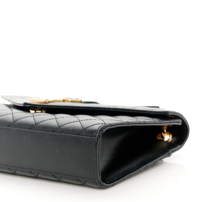 Saint Laurent Grain De Poudre Textured Mixed Matelasse Triquilt Medium Monogram Satchel Black 11 of 11
