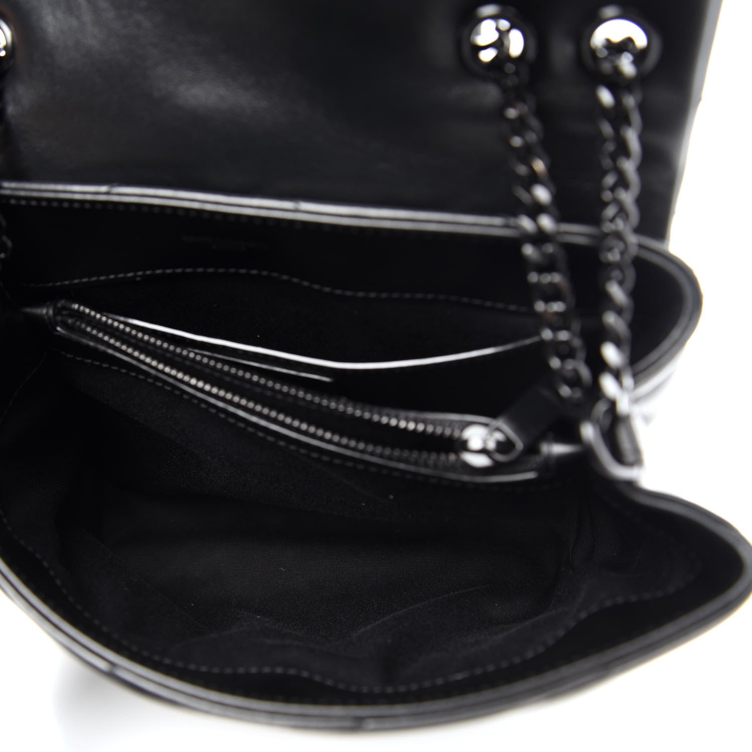 Saint Laurent Calfskin Y Quilted Monogram Small Loulou Chain Satchel Black 5 of 11