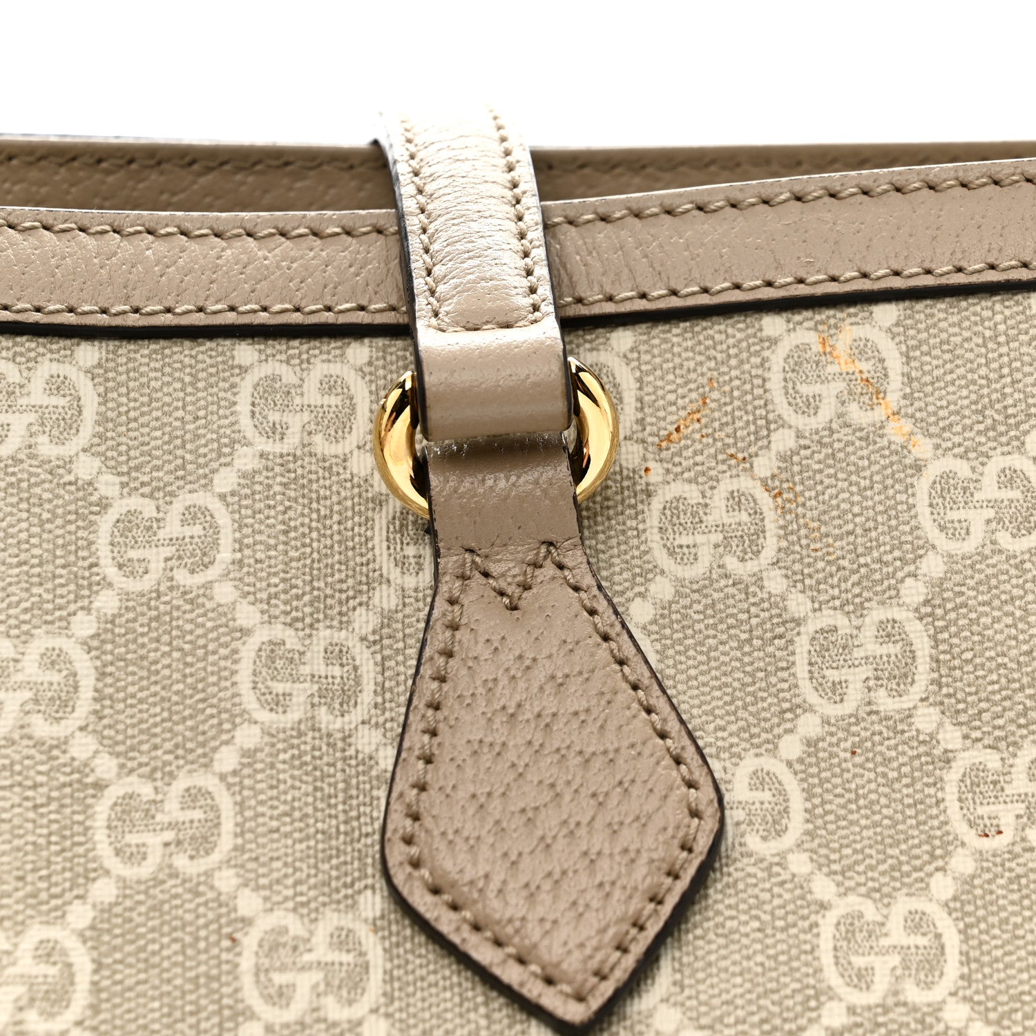 Gucci GG Supreme Monogram Textured Dollar Calfskin Web Medium