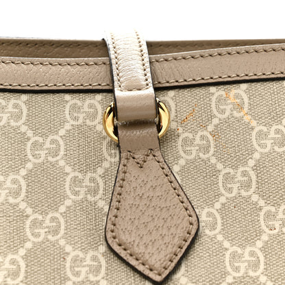 Gucci GG Supreme Monogram Textured Dollar Calfskin Web Medium Ophidia Shopping Tote Beige Mystic White Oatmeal 13 of 15
