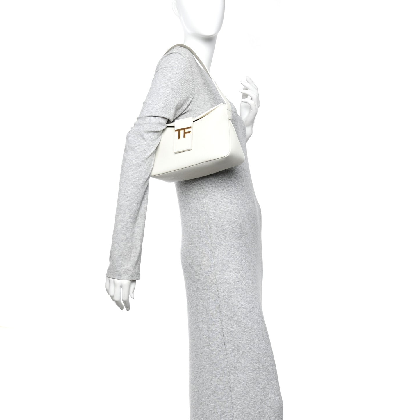 Grained Calfskin Mini TF Hobo White