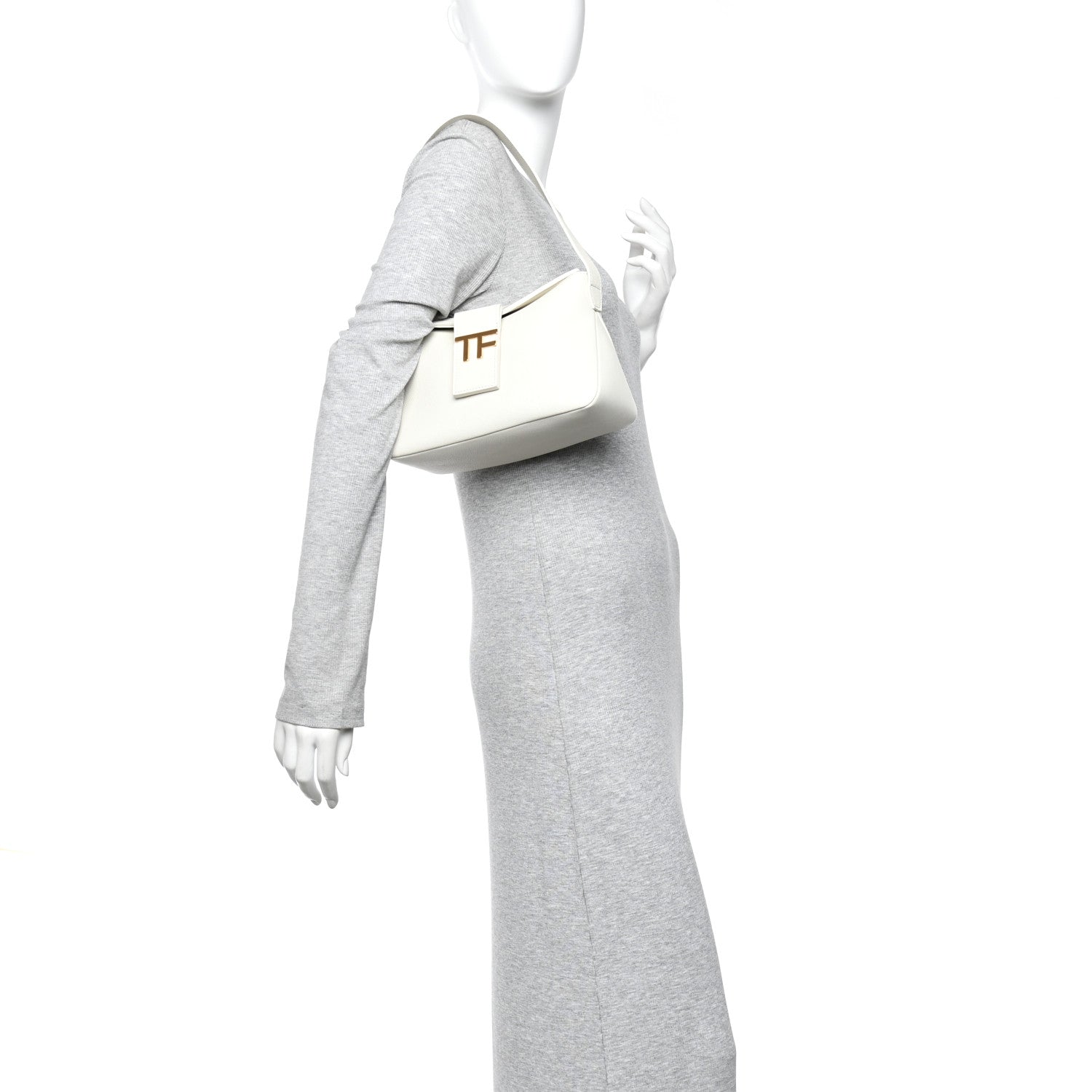 Tom Ford Grained Calfskin Mini TF Hobo White 2 of 9
