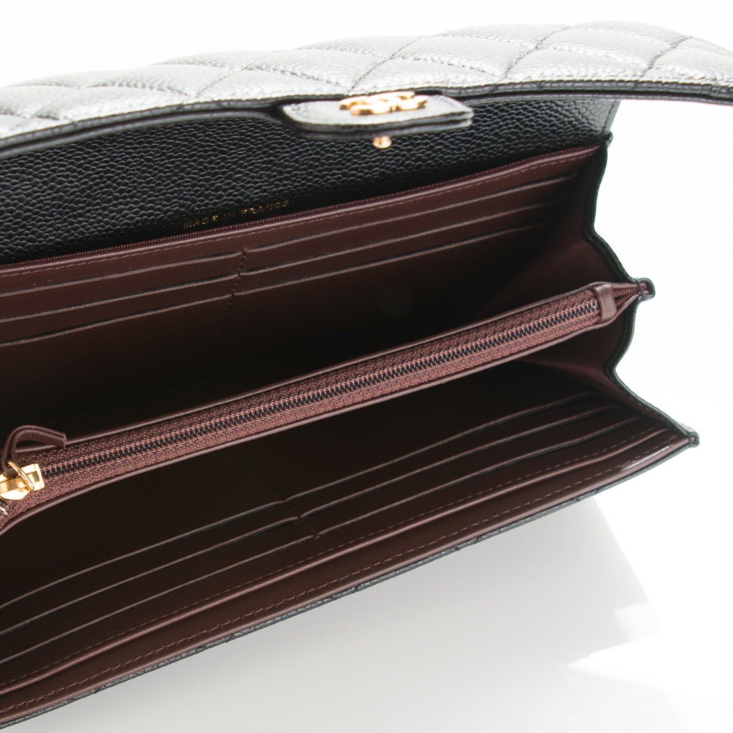 Chanel Caviar Quilted Large Gusset Flap Wallet Black 5 of 8