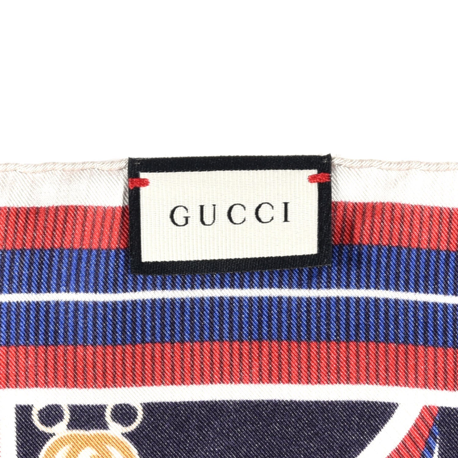 Gucci Silk Twill Flying Rib Square Scarf Midnight Blue 3 of 3