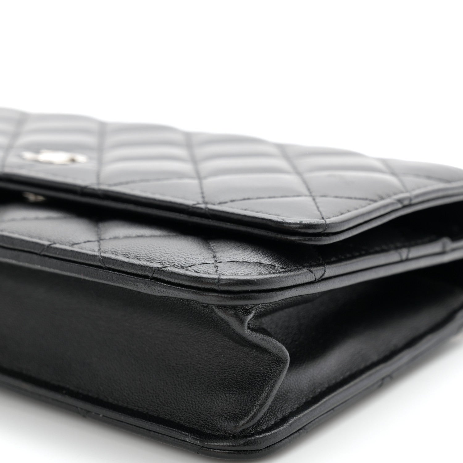 Chanel Lambskin Quilted Wallet On Chain WOC Black 12 of 12