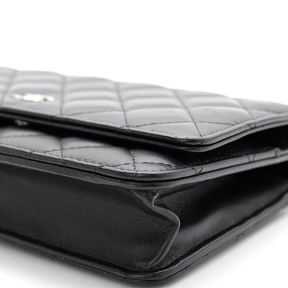 Chanel Lambskin Quilted Wallet On Chain WOC Black 12 of 12