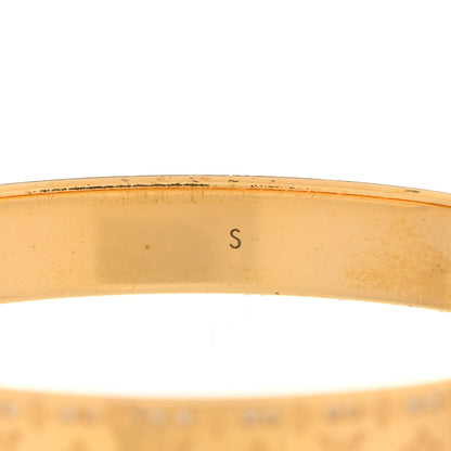 Louis Vuitton Brass Crystal Monogram Nanogram Strass Cuff S Gold 4 of 9