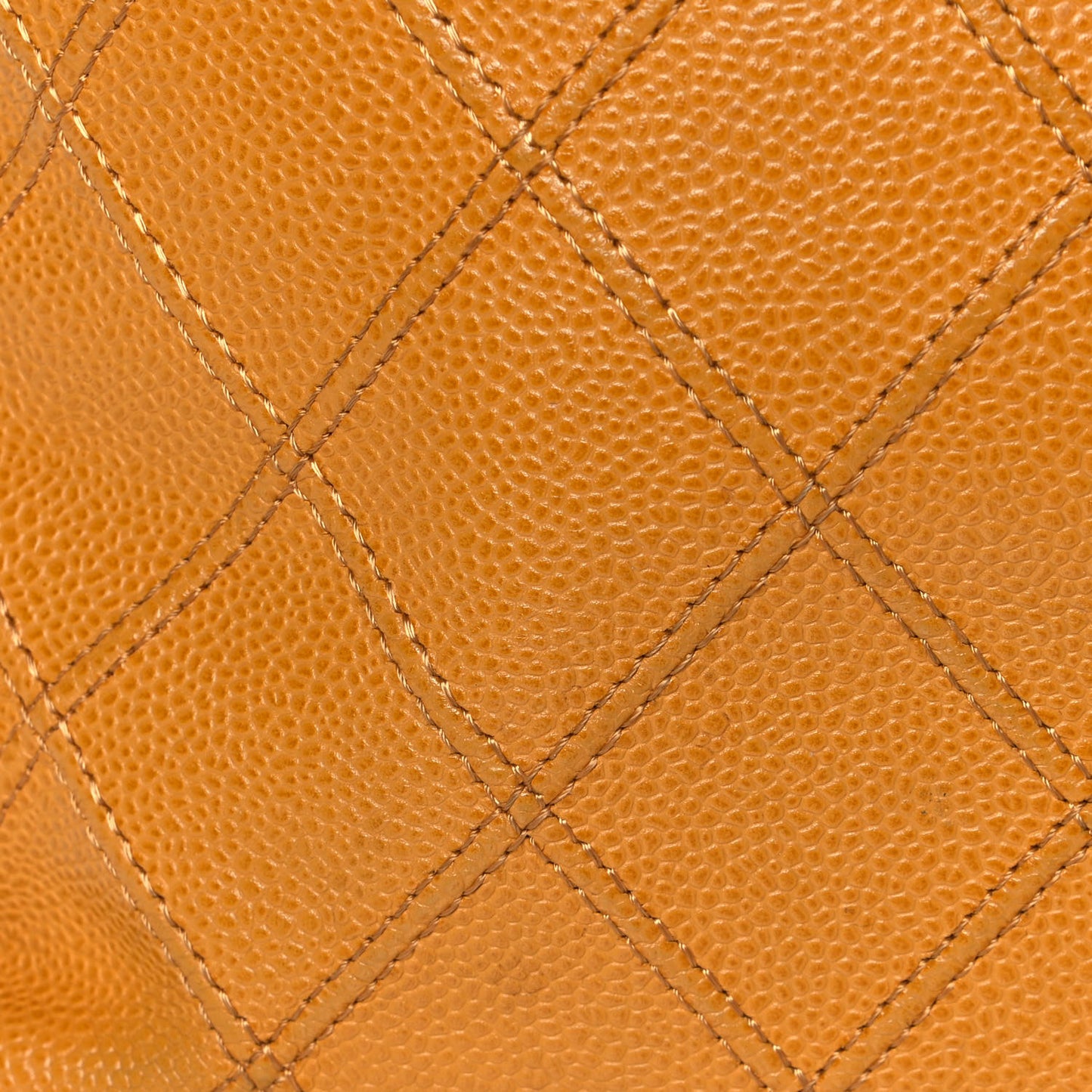 Caviar Stitched Shoulder Bag Yellow