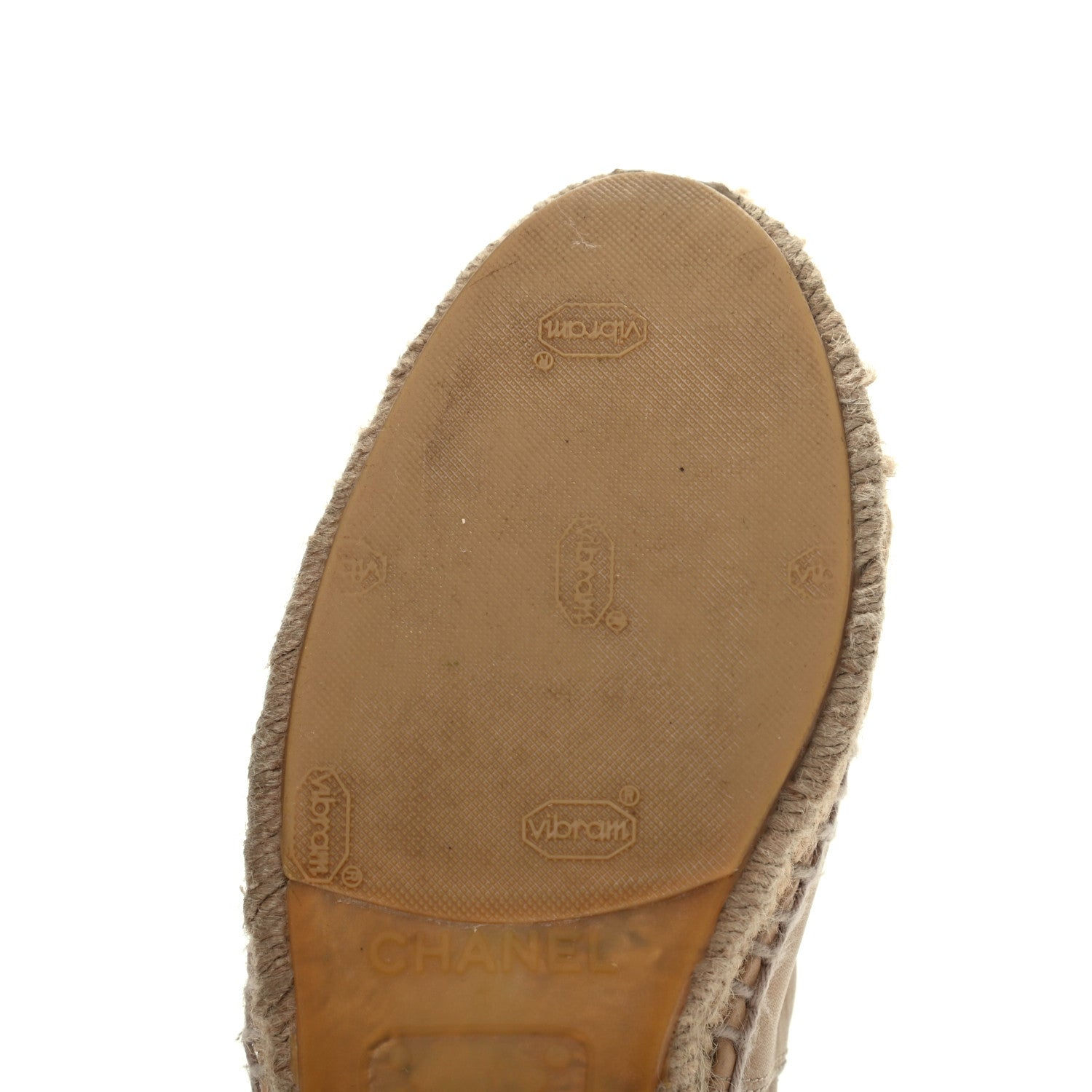 Chanel Lambskin CC Espadrilles 36 Beige Black 9 of 17