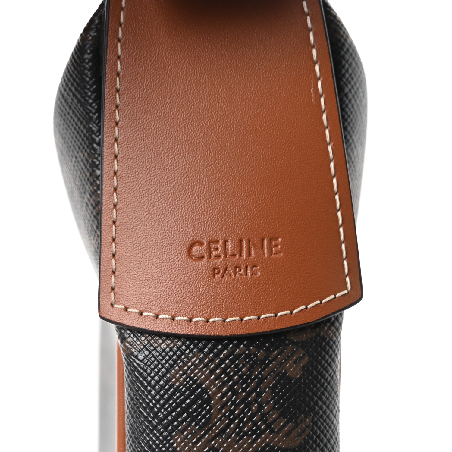 Celine Calfskin Triomphe Canvas Small Heloise Shoulder Bag Tan 8 of 11