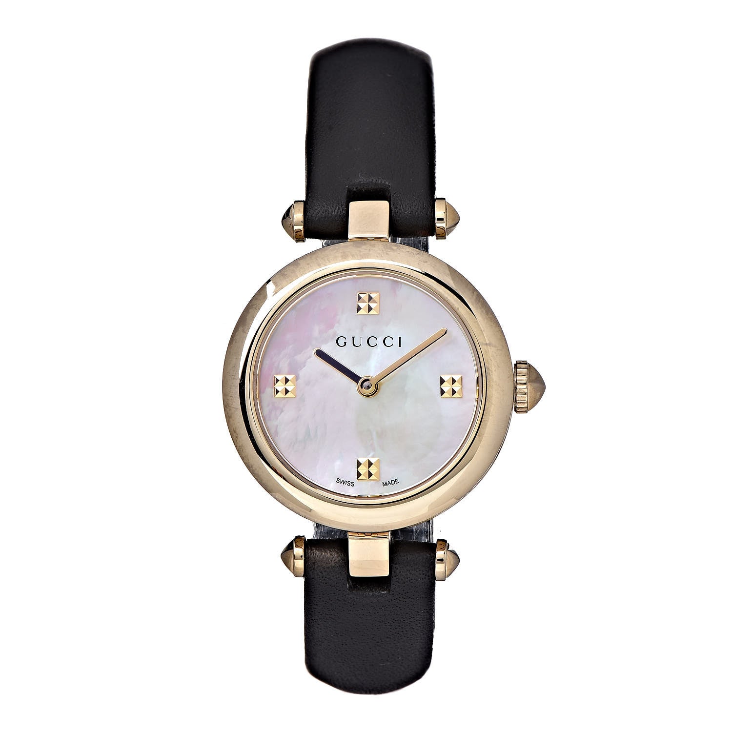 Gucci Stainless Steel Calfskin Mother of Pearl 27mm Diamantissima Quartz Watch 1 of 5