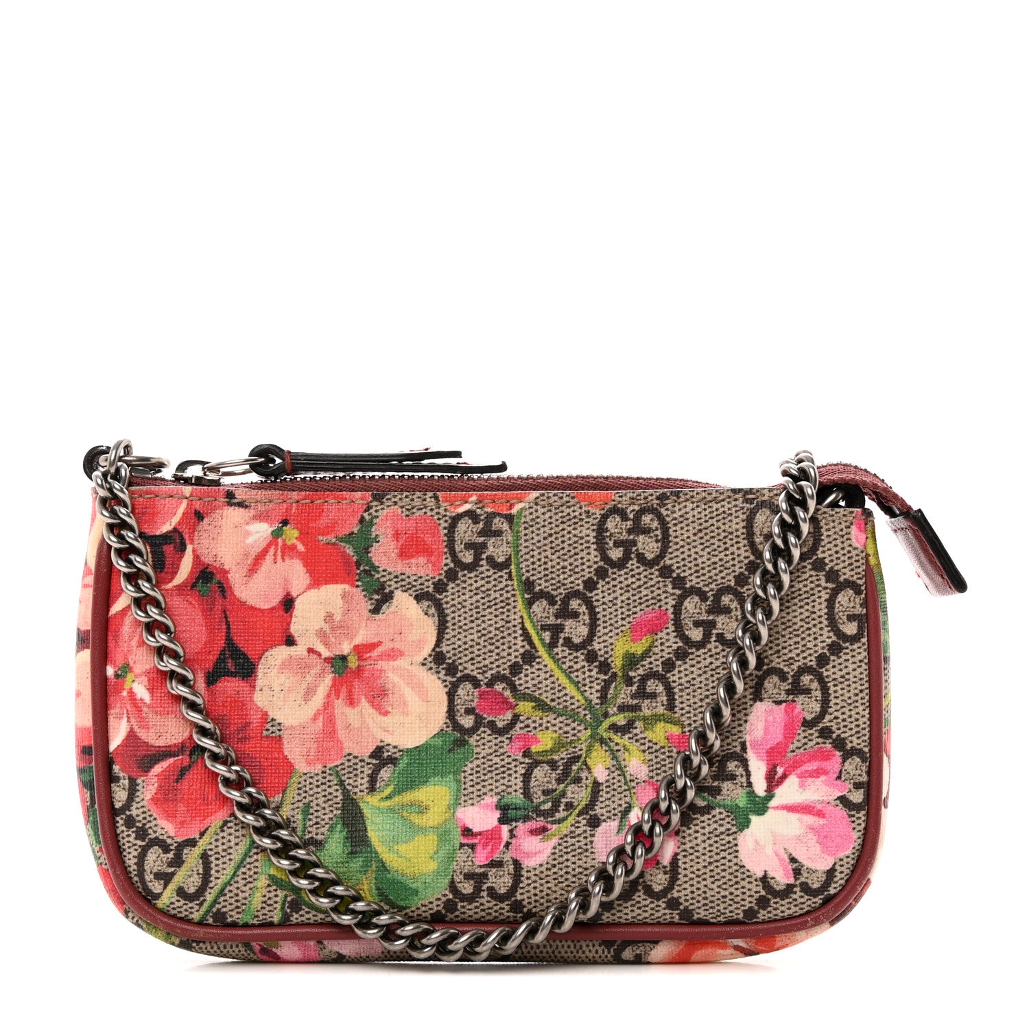 Gucci GG Supreme Monogram Blooms Mini Chain Bag Beige Multicolor Dry Rose 1 of 11