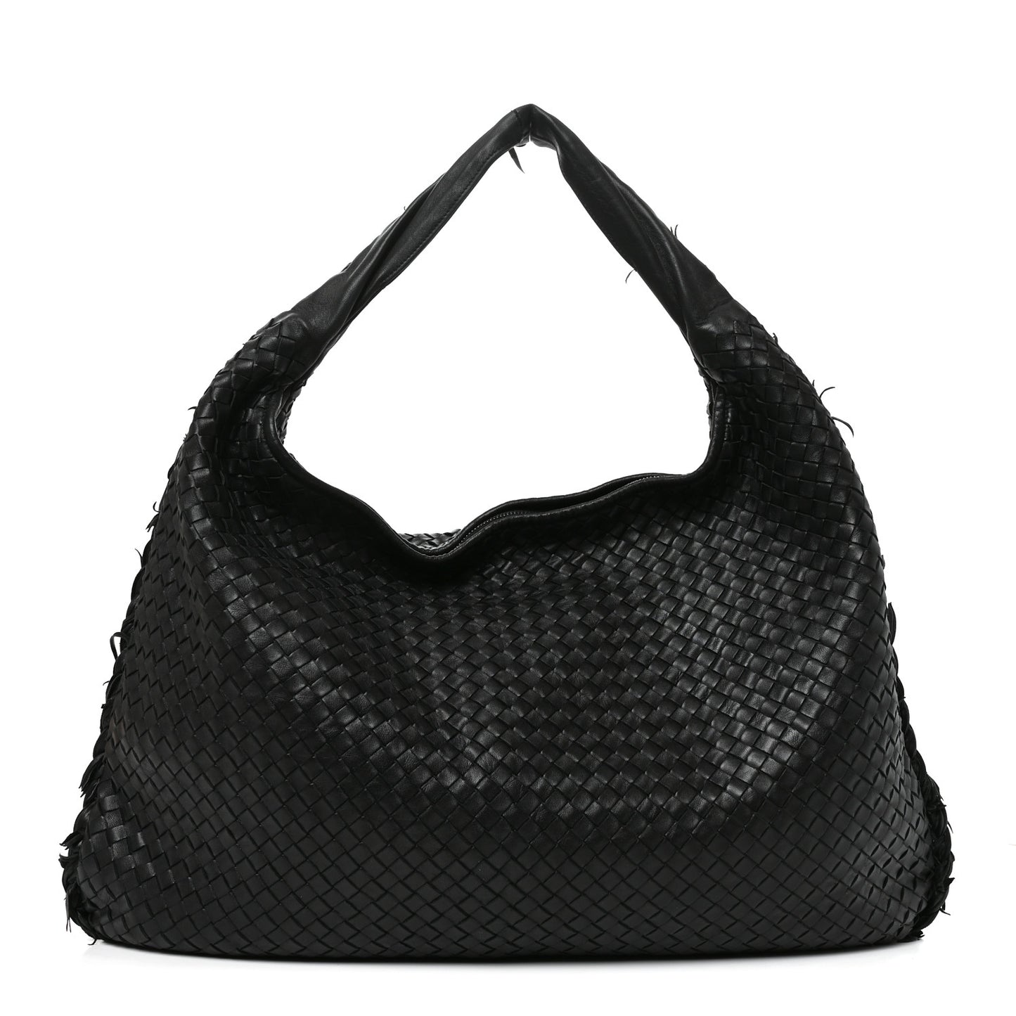 Nappa Intrecciato Fuzzy Maxi Veneta Hobo Black