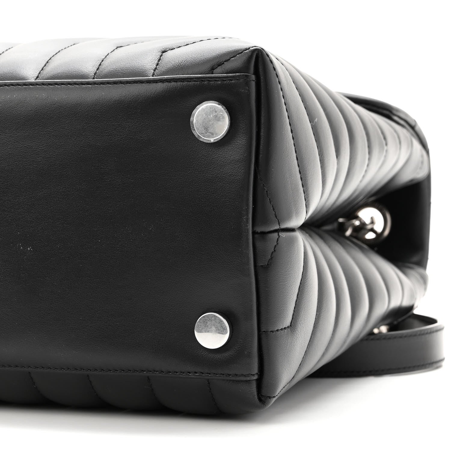 Saint Laurent Calfskin Y Quilted Monogram Large Loulou Chain Satchel Black 9 of 9