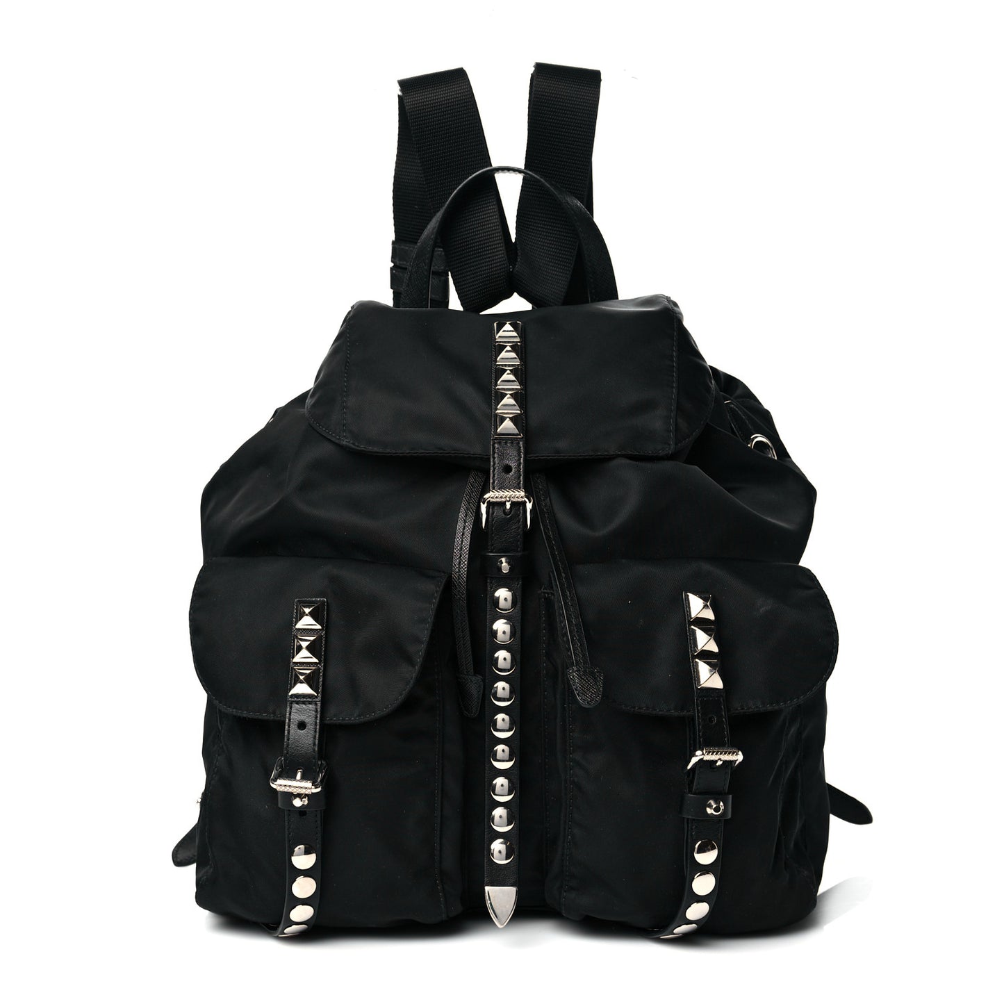 Nylon New Vela Studded Backpack Black