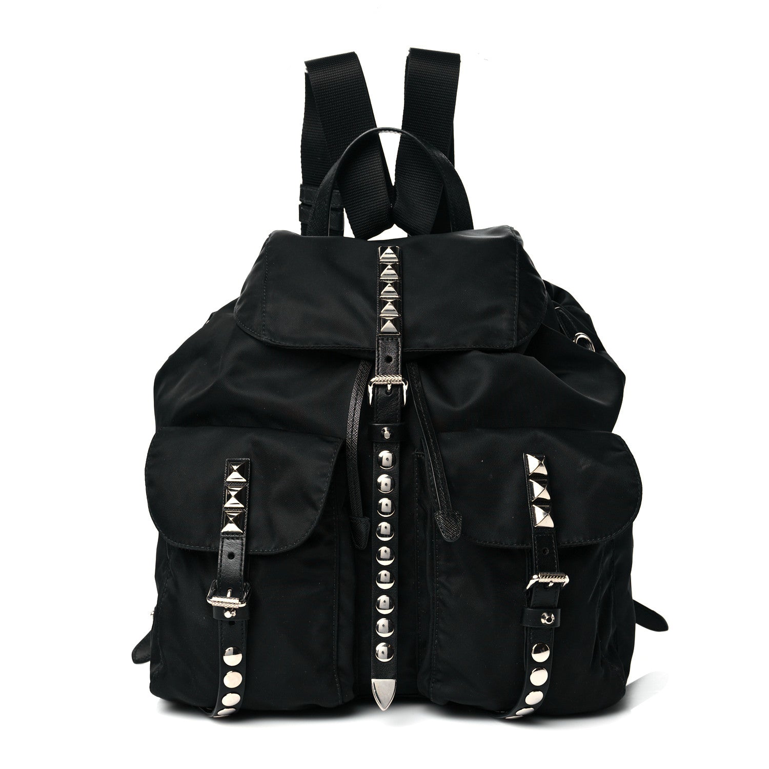 Prada Nylon New Vela Studded Backpack Black 1 of 10
