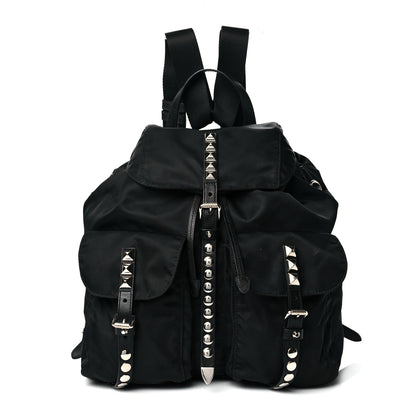 Prada Nylon New Vela Studded Backpack Black 1 of 10