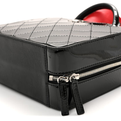 Chanel Patent Quilted Travel Kit Vanity Case Black 10 of 12