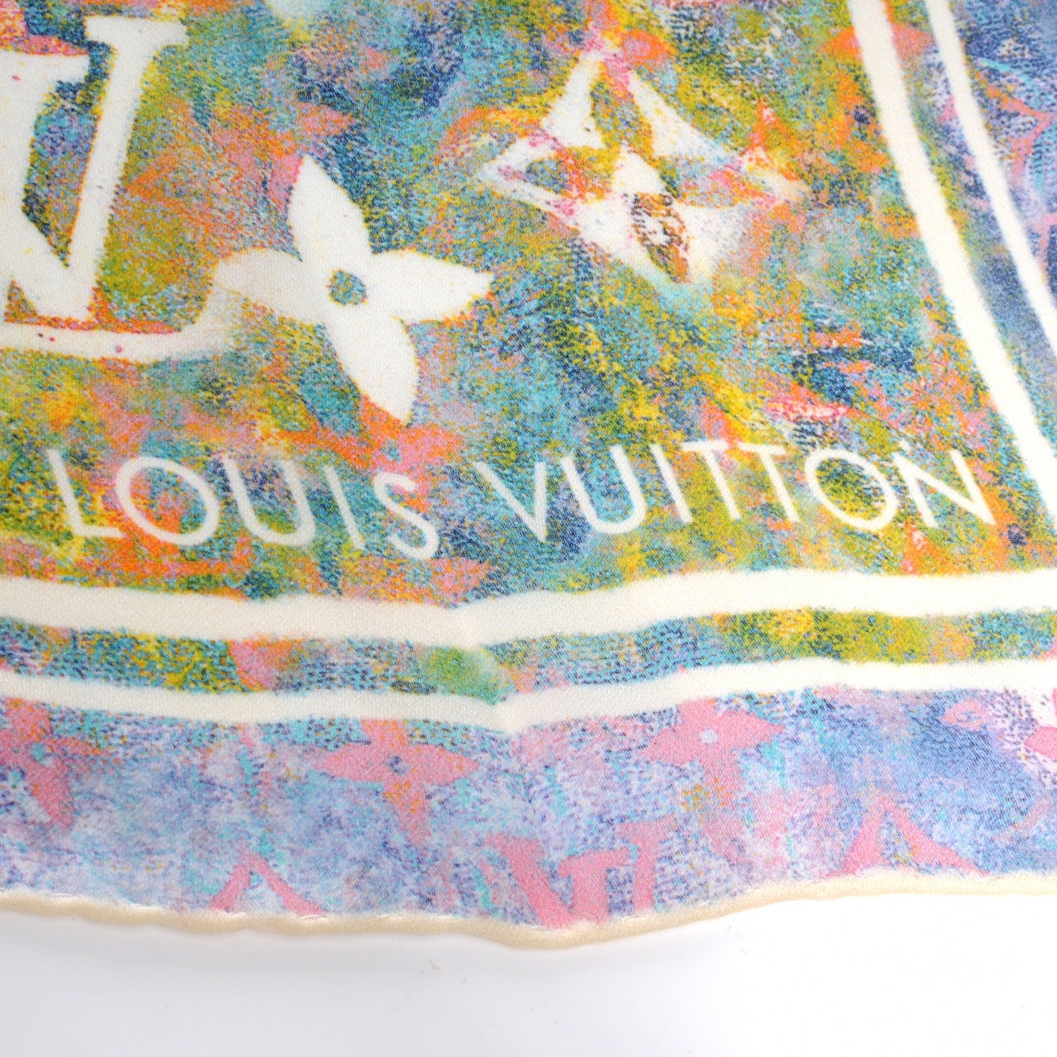 Louis Vuitton Silk Monogram Richard Prince Watercolor Scarf 4 of 6