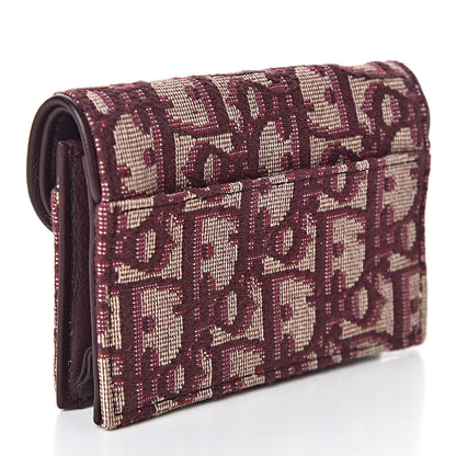 Christian Dior Oblique Saddle Card Holder Bordeaux 3 of 7