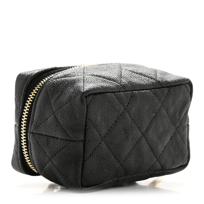 Chanel Caviar Quilted Mini Top Handle Vanity With Chain Black 4 of 11