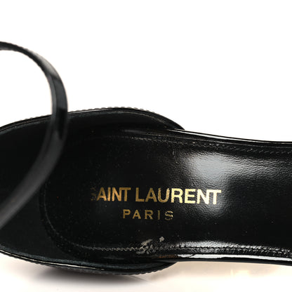 Saint Laurent Patent Calfskin Opyum 110 Sandals 37.5 Black Gold 8 of 12