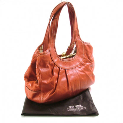 FASHIONPHILE COACHErgoLeatherPleatedFramedHoboCoral 3 of 10