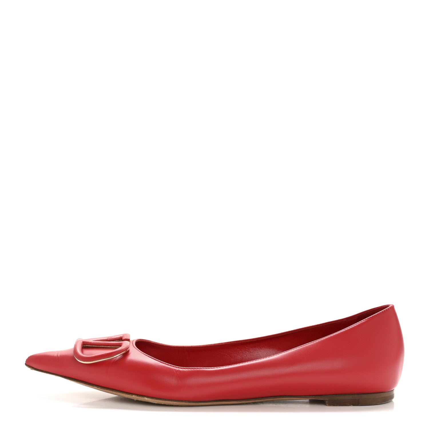 Valentino Garavani Nappa Vlogo Flats 38.5 Rouge Pur 1 of 11