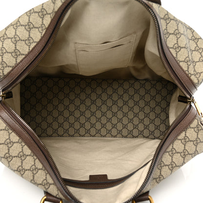 Gucci GG Supreme Monogram Textured Dollar Calfskin Web Medium Ophidia Carry-On Duffle Bag Beige Ebony New Acero 5 of 11