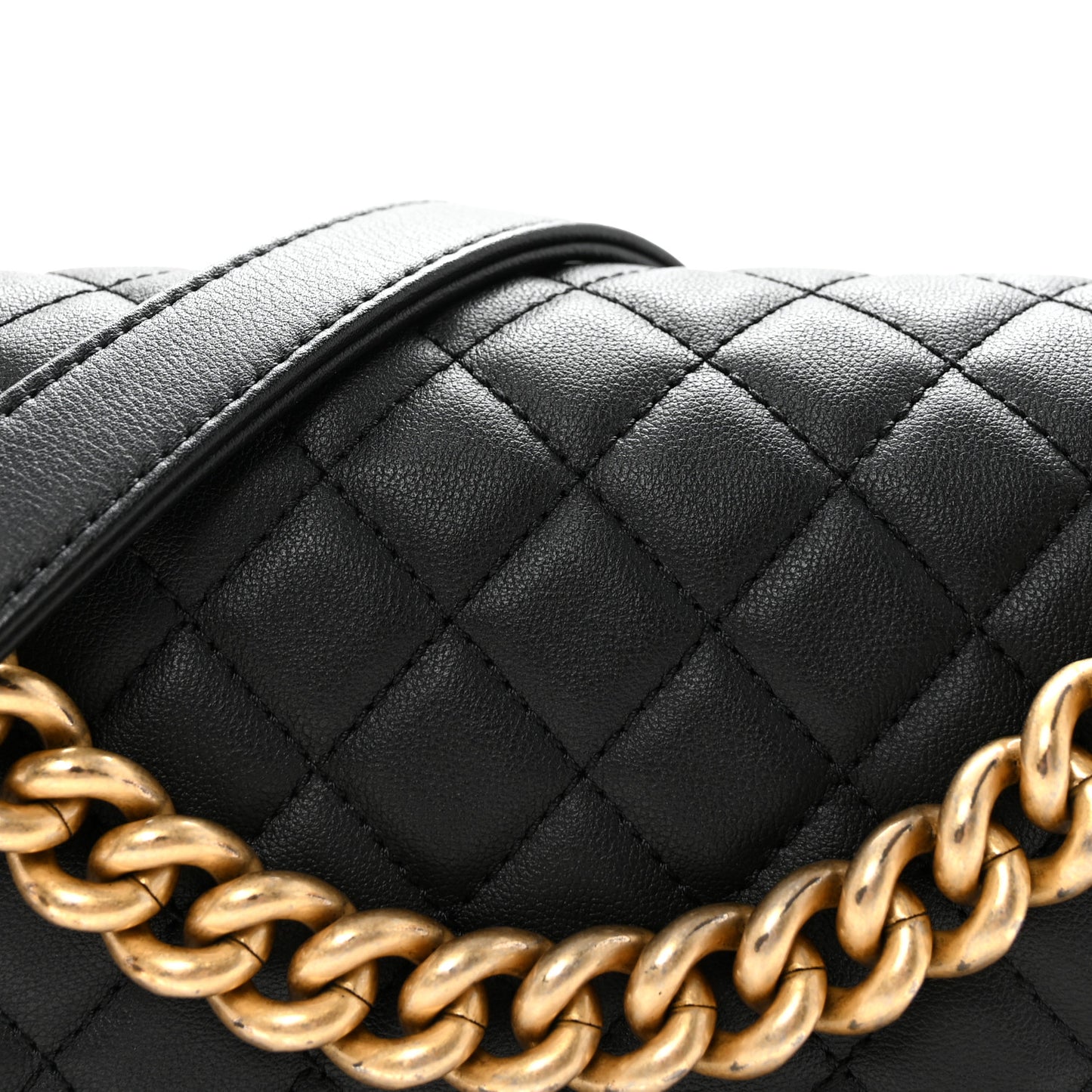 Calfskin Quilted Medium Boy Flap Black